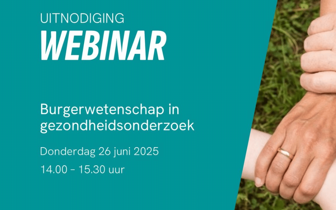 Webinar over burgerwetenschap in gezondheidsonderzoek