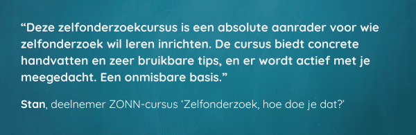 Quote Stan over zijn eigen zelfonderzoek